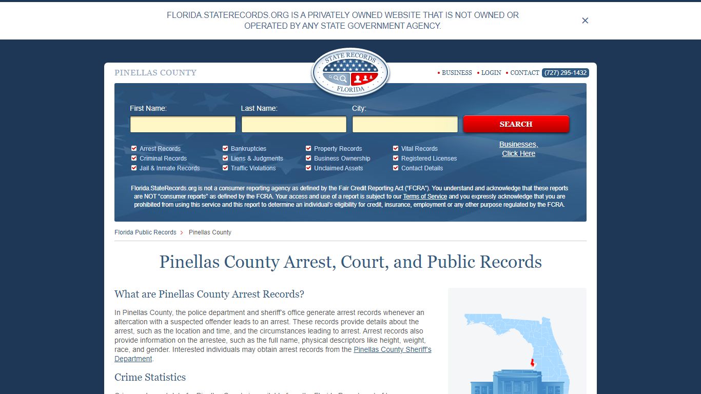 Pinellas County Arrest, Court, and Public Records